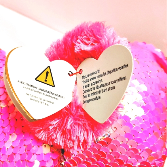 Ty Flippables Pinky the sequined Pink 13" Flamingo Collectible Toy - Picture 9 of 11